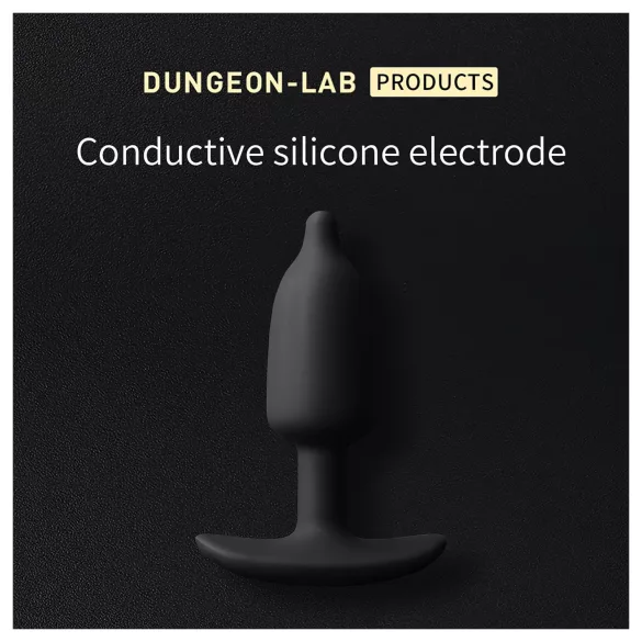 DG-LAB - to-polet ledende silikonelektro analkegle (sort)