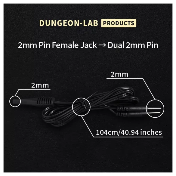 DG-LAB - 2 mm elektrode-forlænger- og fordelingskabel (sort)
