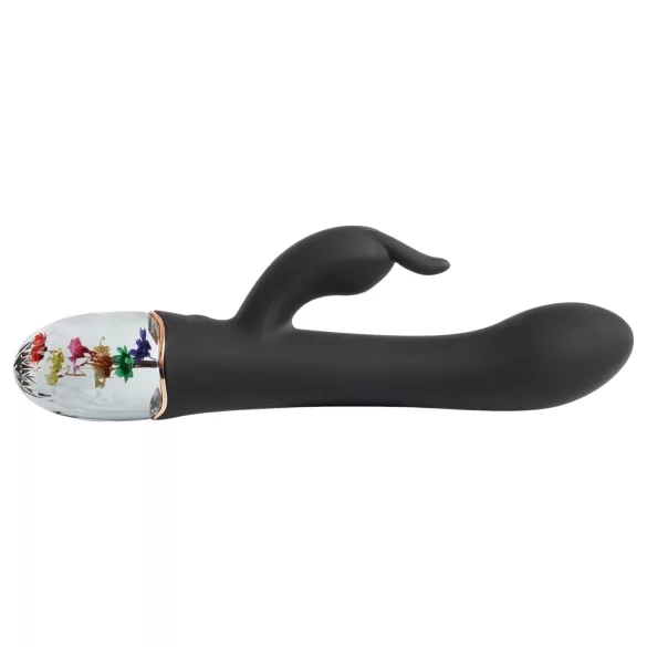 LOVISS Flower - G-punktsvibrator med klitorisskaft (sort)