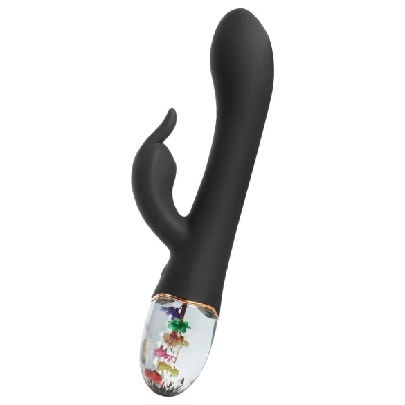 LOVISS Flower - G-punktsvibrator med klitorisskaft (sort)