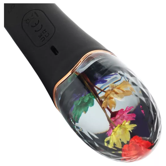 LOVISS Flower - G-punktsvibrator med klitorisskaft (sort)