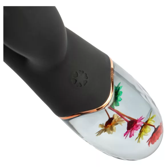LOVISS Flower - G-punktsvibrator med klitorisskaft (sort)