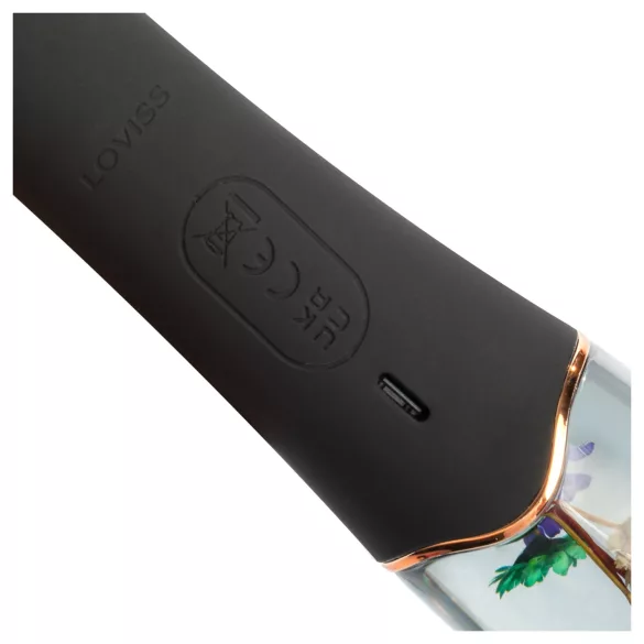 LOVISS Flower - G-punktsvibrator med klitorisskaft (sort)