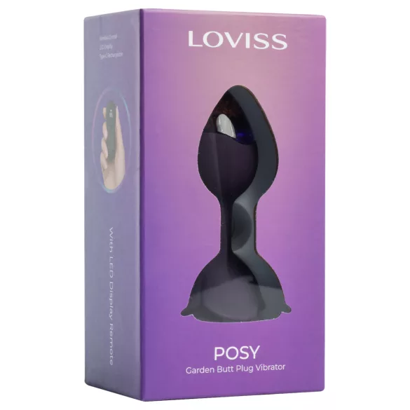 LOVISS Flower - analvibrator med fjernbetjening (lilla)