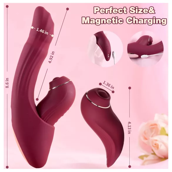 Vibeconnect - G-punkt og klitoris vibrator - 2i1 - rød