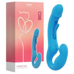   Honey Play Box Harmony Duo - strap-on vibrator med tunge - blå