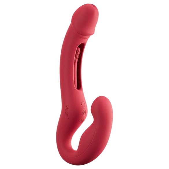 Honey Play Box Harmony Duo - strap-on vibrator med tunge - rød