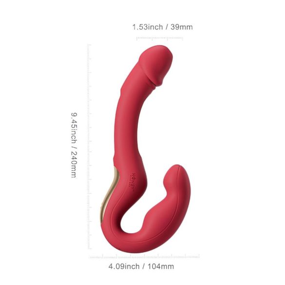 Honey Play Box Harmony Duo - strap-on vibrator med tunge - rød