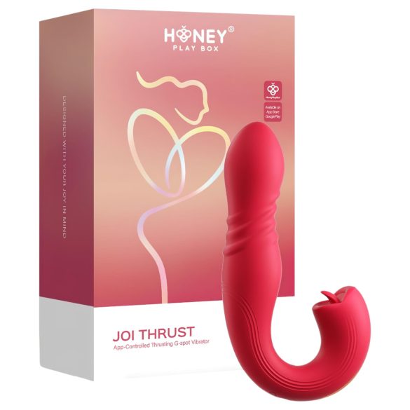 Honey Play Box Joi Thrust 2 - thrust vibrator med slikfunktion - rød