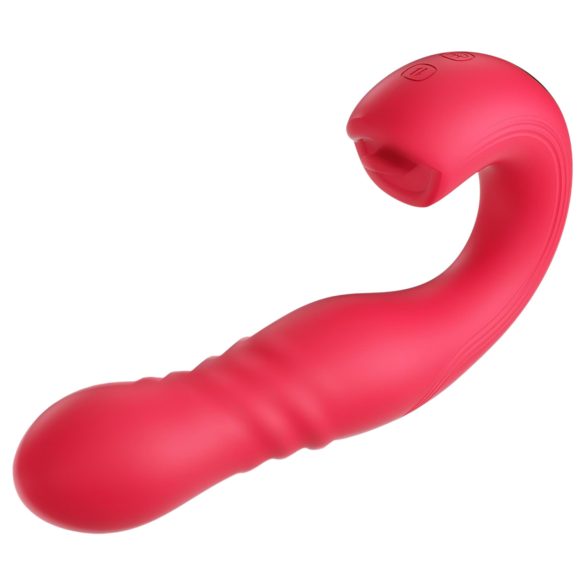 Honey Play Box Joi Thrust 2 - thrust vibrator med slikfunktion - rød