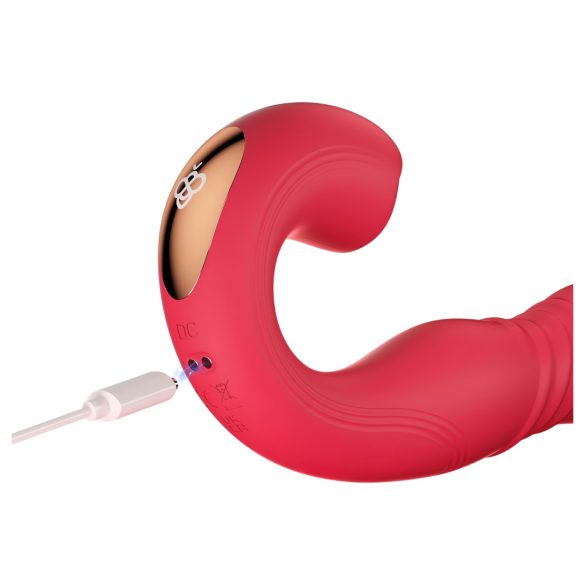 Honey Play Box Joi Thrust 2 - thrust vibrator med slikfunktion - rød