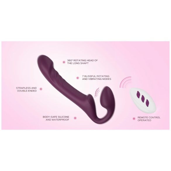 Honey Play Box Bliss - strap-on vibrator med roterende perler - lilla