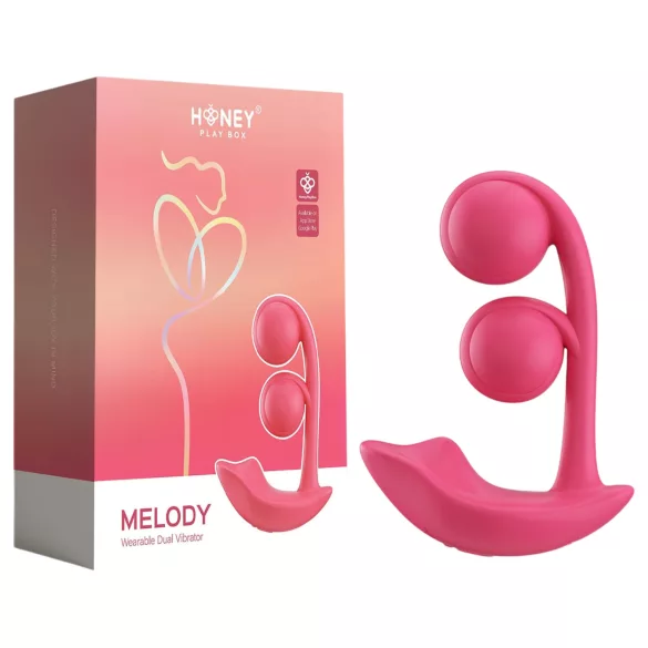 Honey Play Box Melody - App-styret perlevibrator 2-i-1 (rød)