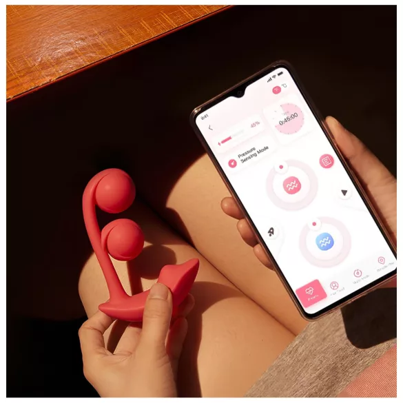Honey Play Box Melody - App-styret perlevibrator 2-i-1 (rød)