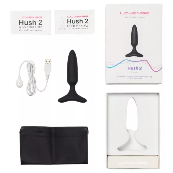 LOVENSE Hush 2 XS - lille, genopladelig analvibrator (25 mm) - sort