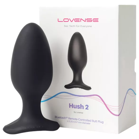 LOVENSE Hush 2 L - lille genopladelig analvibrator (57 mm) - sort