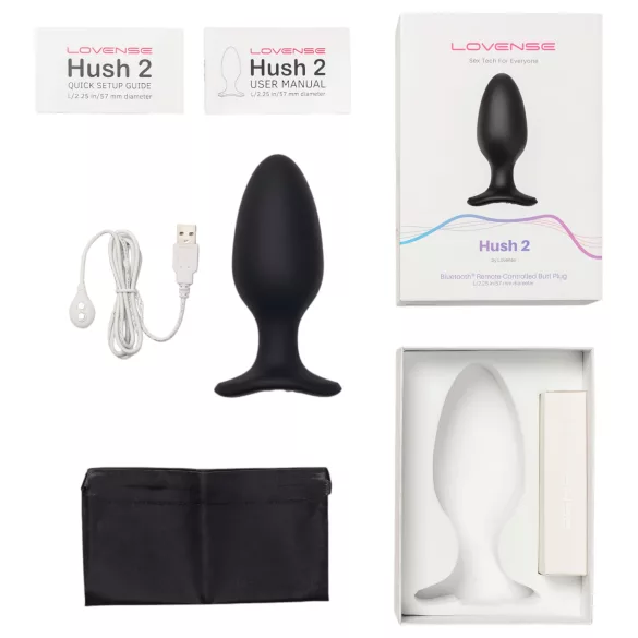 LOVENSE Hush 2 L - lille genopladelig analvibrator (57 mm) - sort