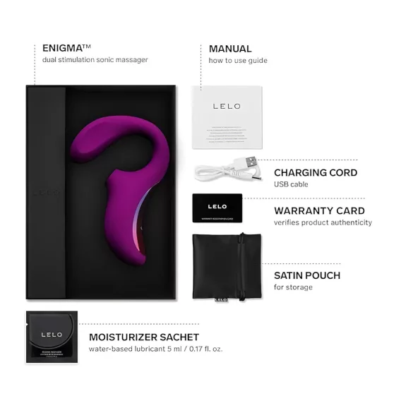 LELO Enigma - G-punkt vibrator og klitorisvibrator - genopladelig vandtæt lilla