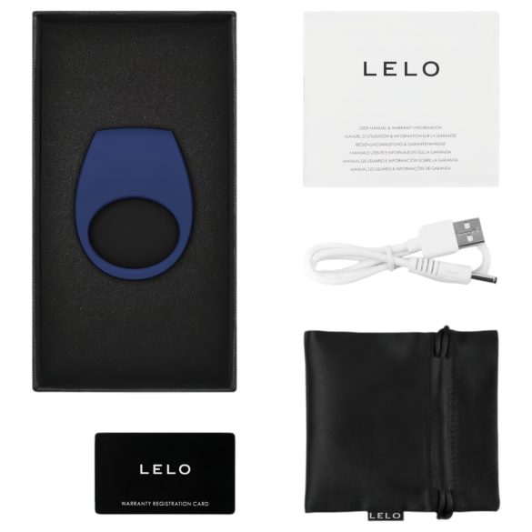 LELO Tor 3 - genopladelig penisring - smart vibration - blå