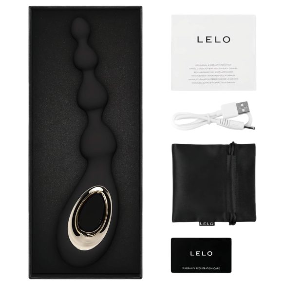 LELO Soraya Beads - analvibrator med vibrator - genopladelig vandtæt - sort