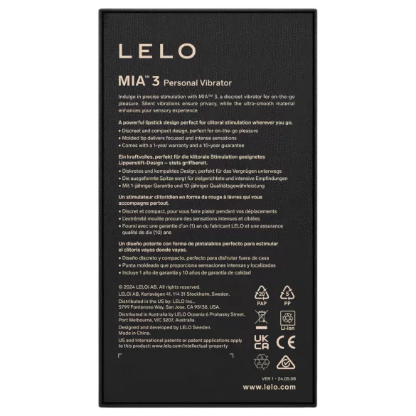 LELO Mia 3 - mini vibrator til rejse - diskret - lilla