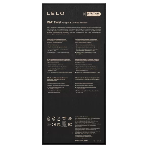 LELO INA Twist - app-styret G-punktsvibrator med klitorisarm (lilla)