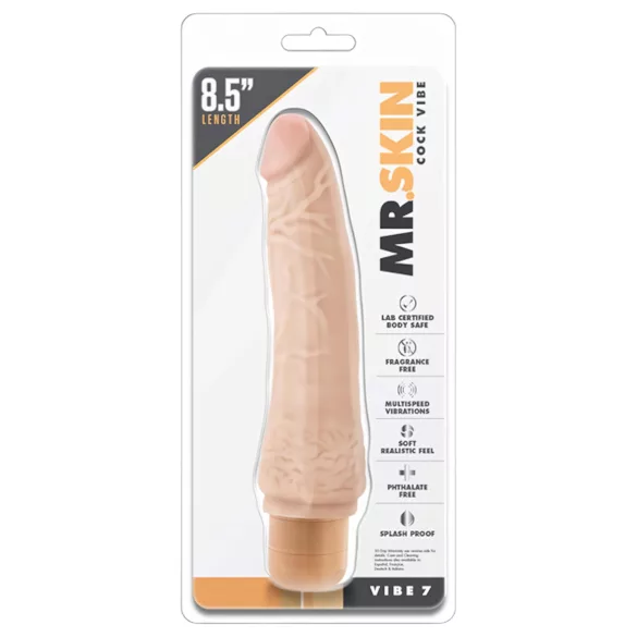Dr. Skin Vibe No.7 - realistisk dildo vibrator - hudfarvet