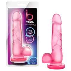 B Yours Sweet N Hard 4 - dildo med testikler - 18 cm - pink