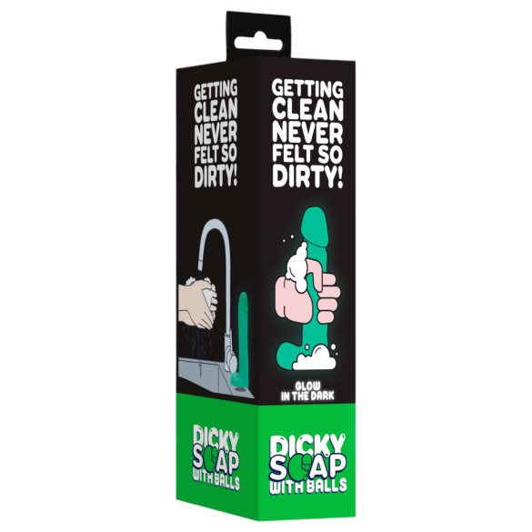 Dicky - sæbe med penis og testikler - selvlysende - 265g