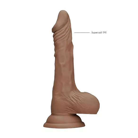 RealRock - dildo med testikler - realistisk - mørk natur - 17cm