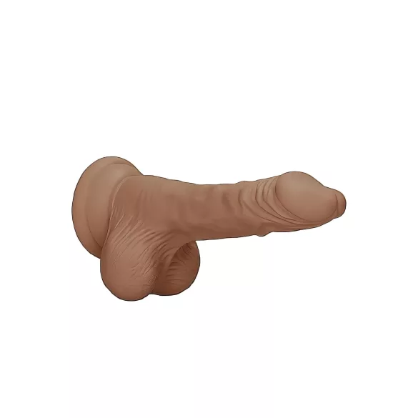 RealRock - dildo med testikler - realistisk - mørk natur - 17cm