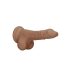 RealRock Dong 7 - realistisk dildo med testikler (17 cm) - mørk naturfarve