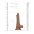 RealRock Dong 7 - realistisk dildo med testikler (17 cm) - mørk naturfarve