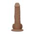 RealRock Dong 8 - naturtro dild med testikler (20 cm) - mørk natur