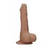 RealRock Dong 8 - naturtro dild med testikler (20 cm) - mørk natur