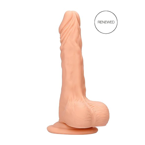 RealRock Dildo 10 - livagtig med testikler (25 cm) - naturfarvet