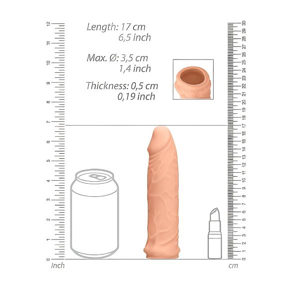 RealRock - penissleeve - 17 cm - natur