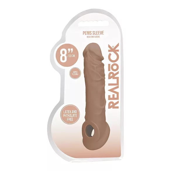 RealRock - penissleeve - 21cm - mørk natur