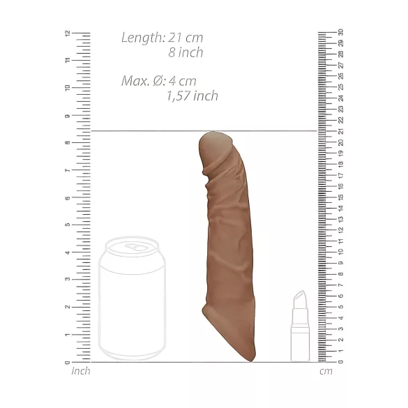 RealRock - penissleeve - 21cm - mørk natur