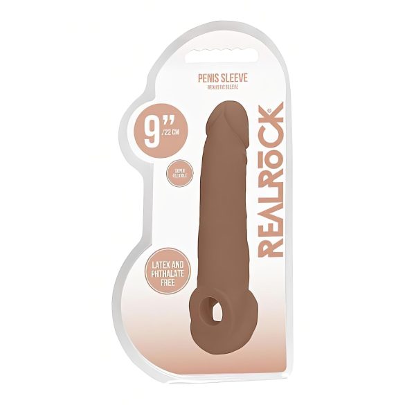 RealRock - penis sleeve - 21,5cm - mørk natur