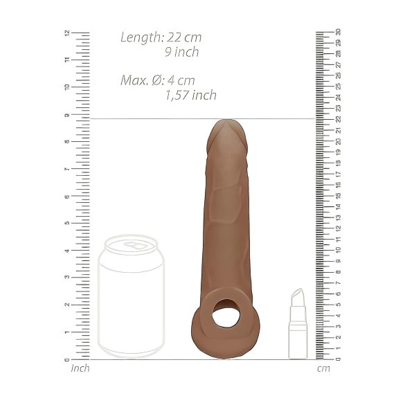 RealRock - penis sleeve - 21,5cm - mørk natur