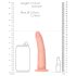 RealRock Slim - realistisk dildo - 15,5 cm (natur)