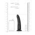 RealRock - realistisk dildo - slankt design - 15,5cm sort
