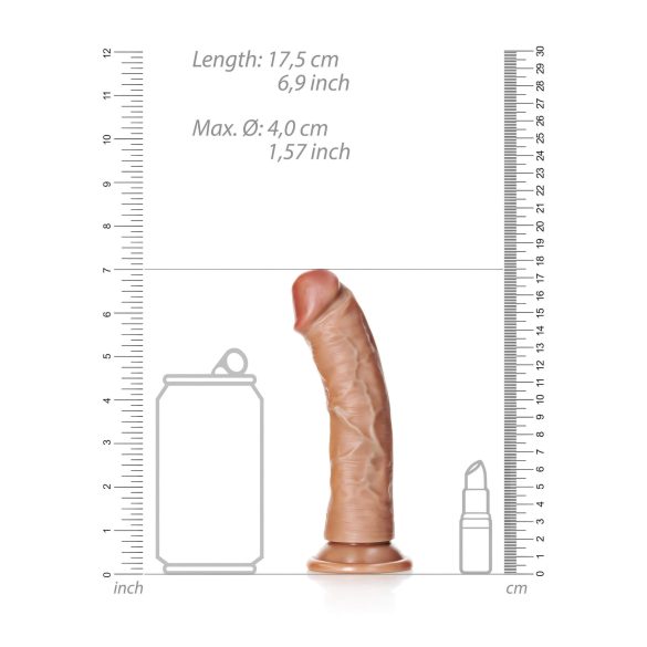 RealRock - realistisk dildo - 15,5cm - mørk natur