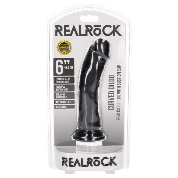 RealRock - realistisk dildo med sugekop - 15,5cm - sort