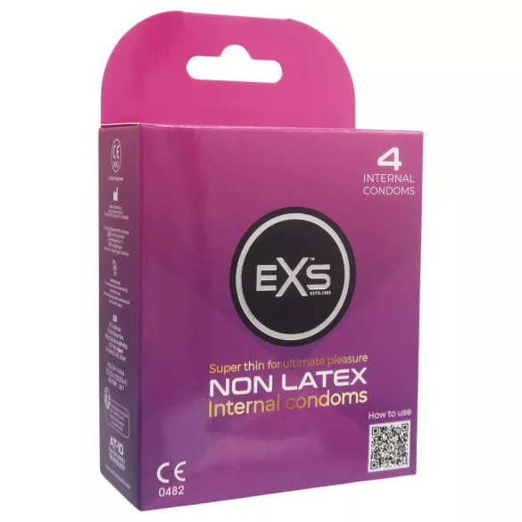 EXS indvendigt kondom - latexfri kvindekondom (4 stk.)