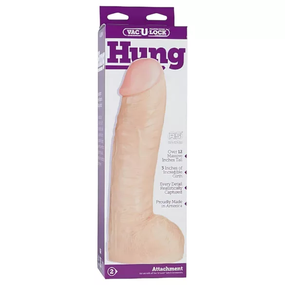 Doc Johnson Vac-U-Lock Hung 12 - realistisk dildo med testikler (hudfarvet)