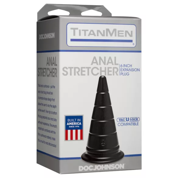 Doc Johnson TitanMen Anal Stretcher - konisk anal dilator-plug (sort) - 15 cm