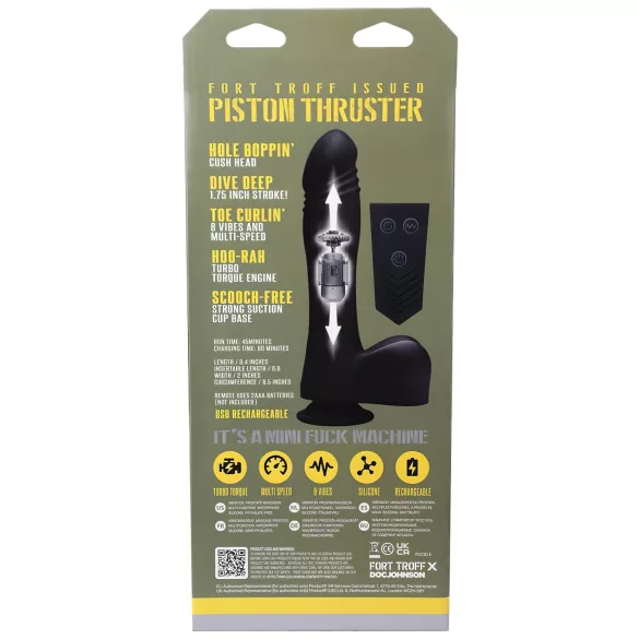 Doc Johnson - mini stempelmaskine vibrator - fjernbetjent - sort