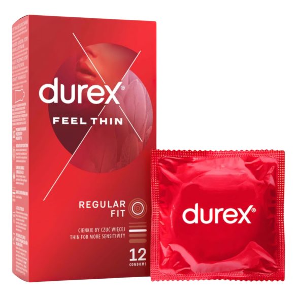 Durex Feel Thin - kondomer - ekstra tynde for følsomhed - 12 stk